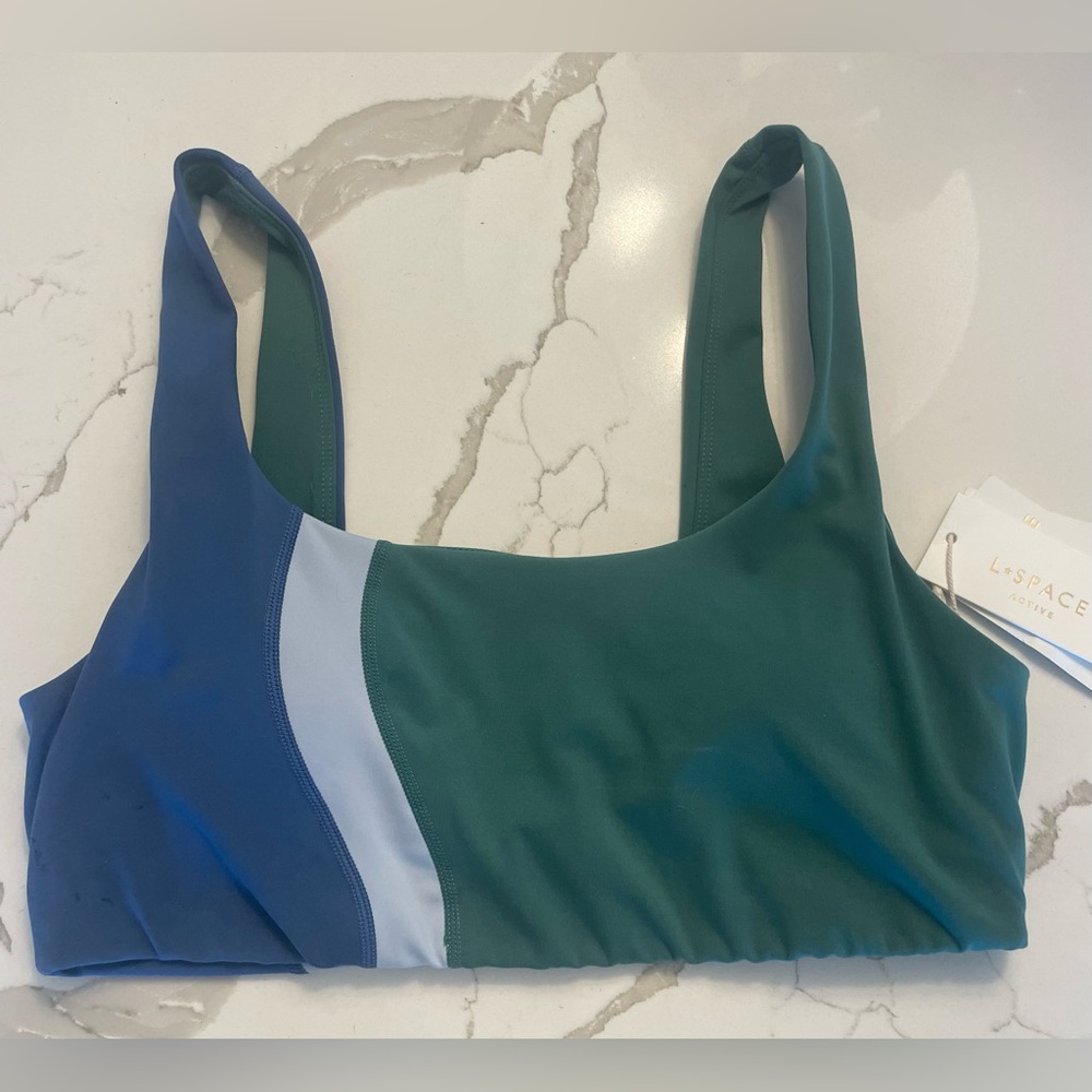 L*Space Make Waves Top Anthropologie Sports Bra Color‎ Block Size Large NWT
